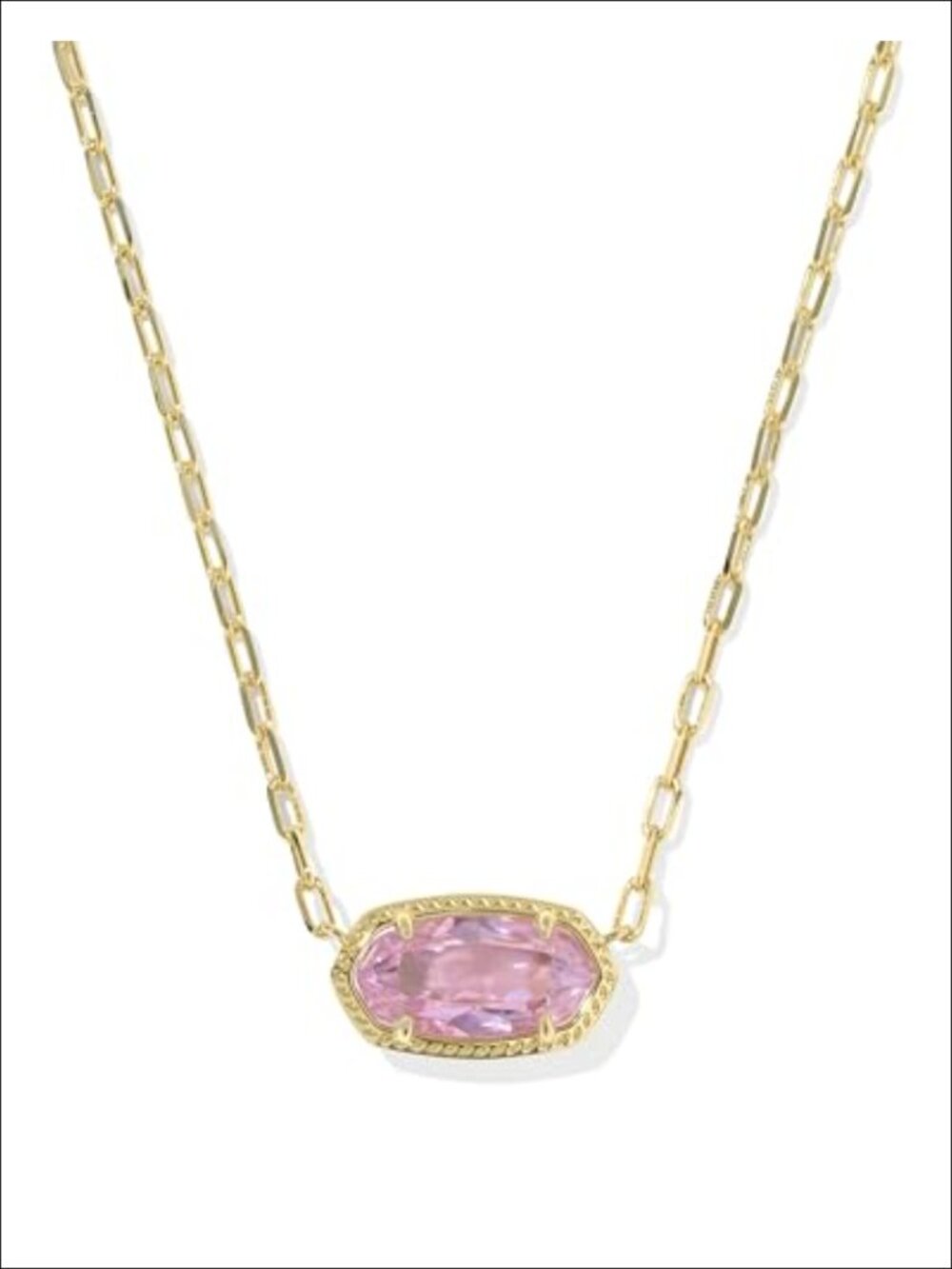 Kendra Scott Elisa Luxe Pendant Necklace Gold Plated Brass Cubic Zirconia
